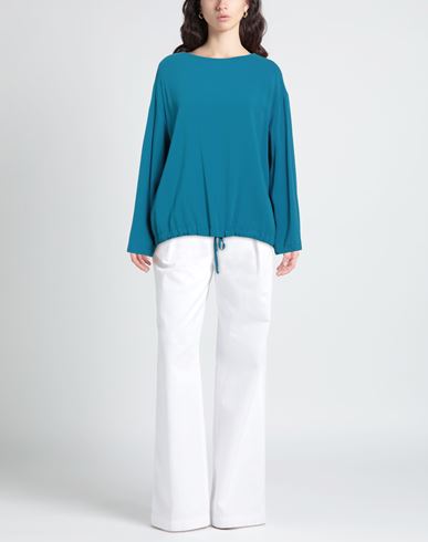 Frida Madè Woman Top Azure Size XL Cotton, Elastane