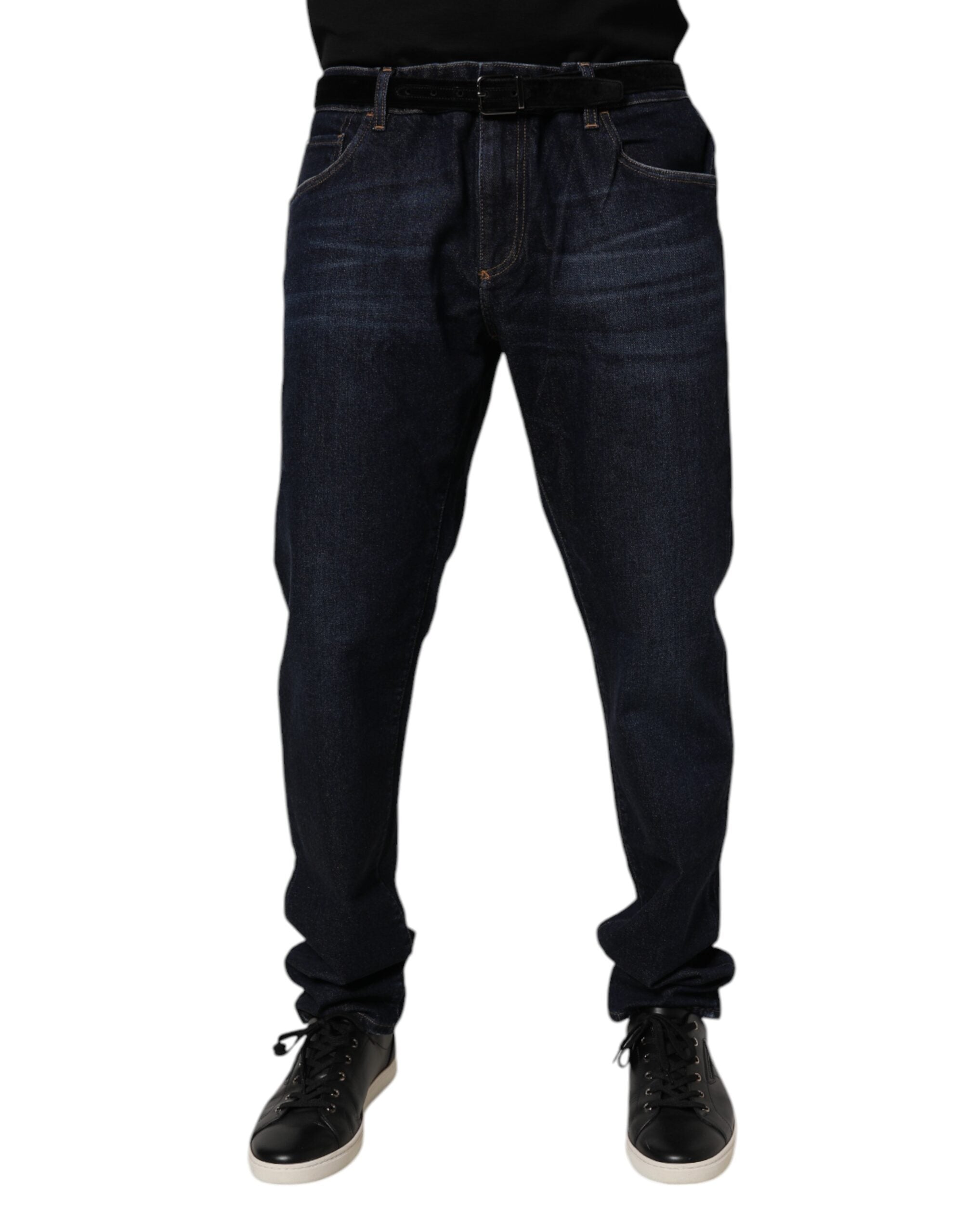 Cotton Stretch Skinny Jeans — Navy