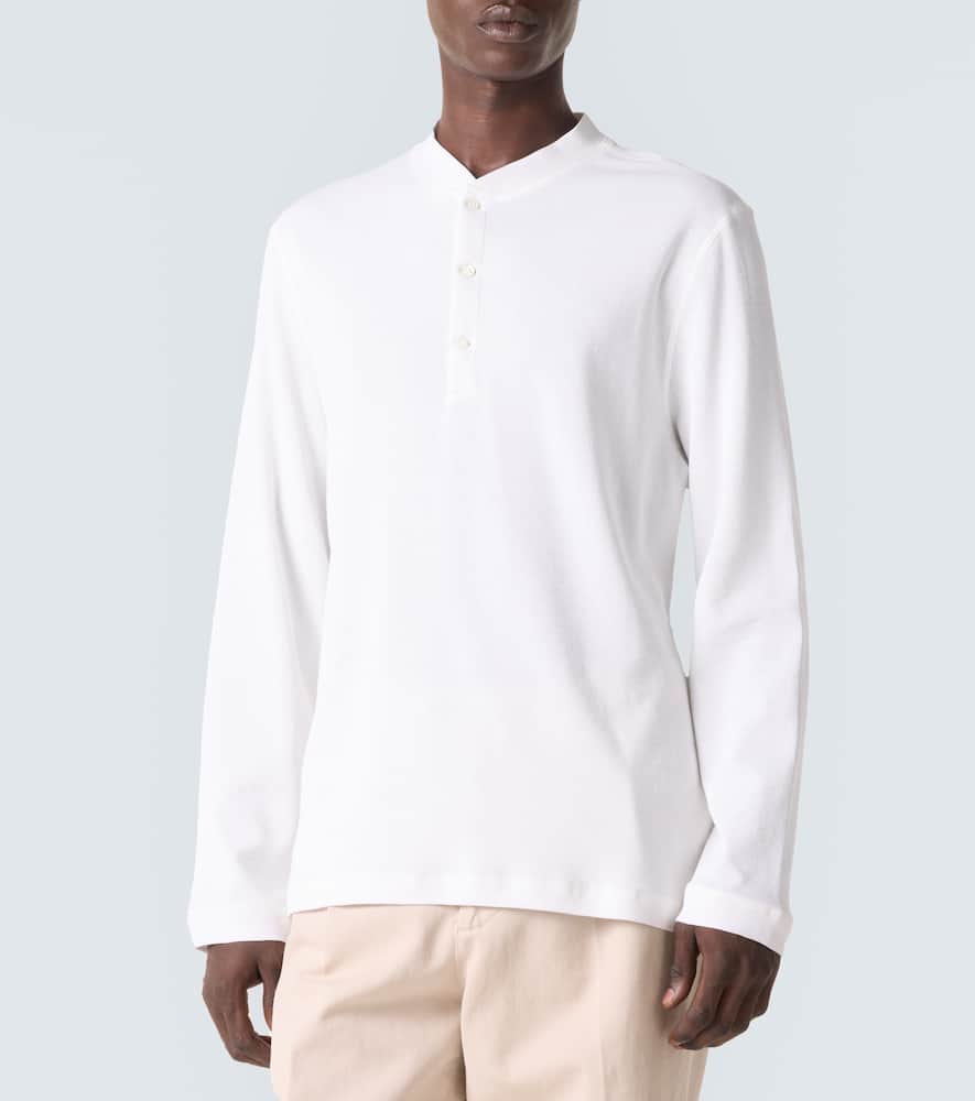 Cotton and silk Henley shirt