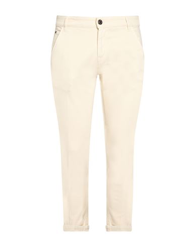 Man Jeans Cream Size 33 Cotton, Elastane