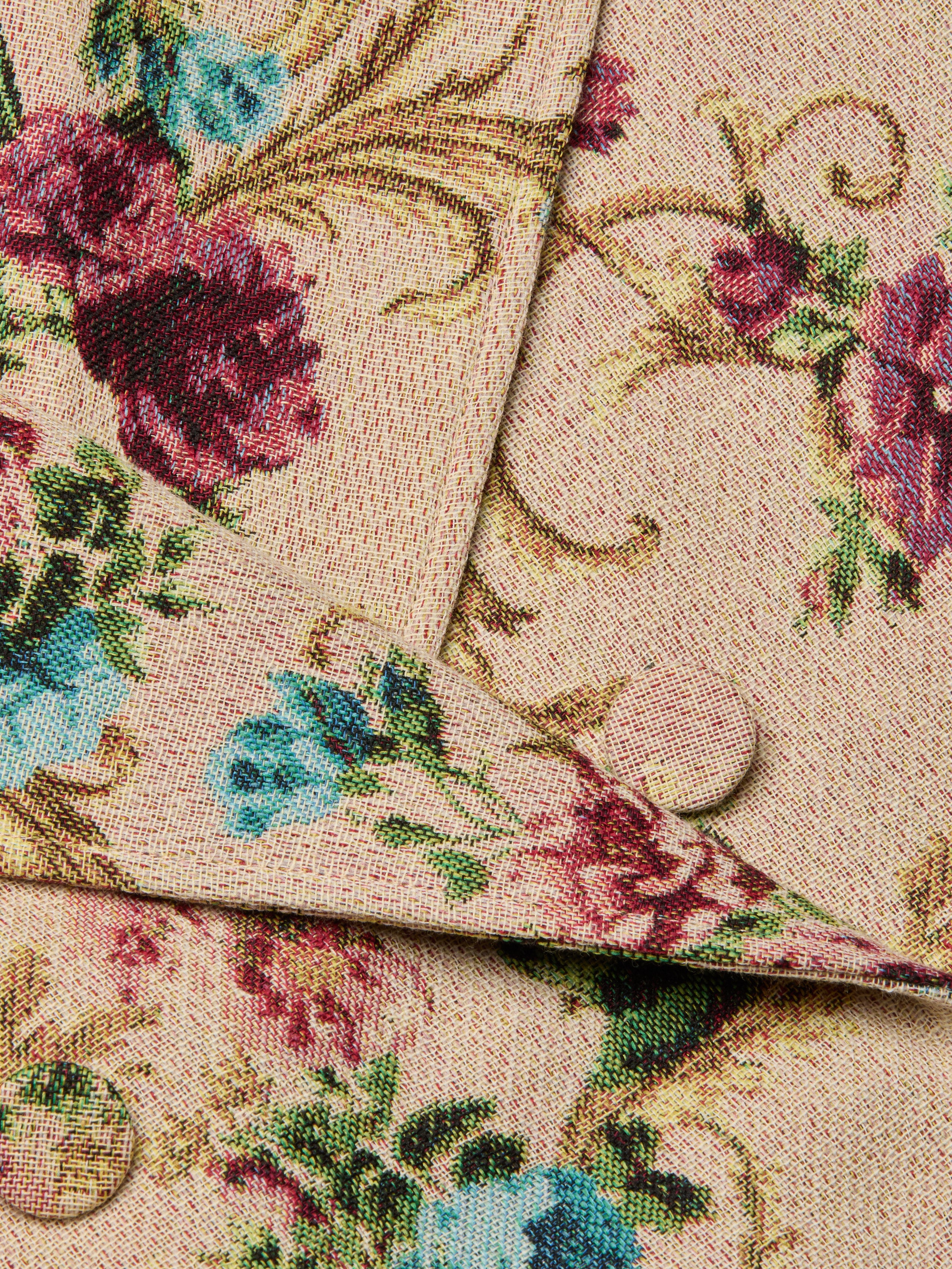 Xoey Cropped Trench Coat In Multi Floral Tapestry