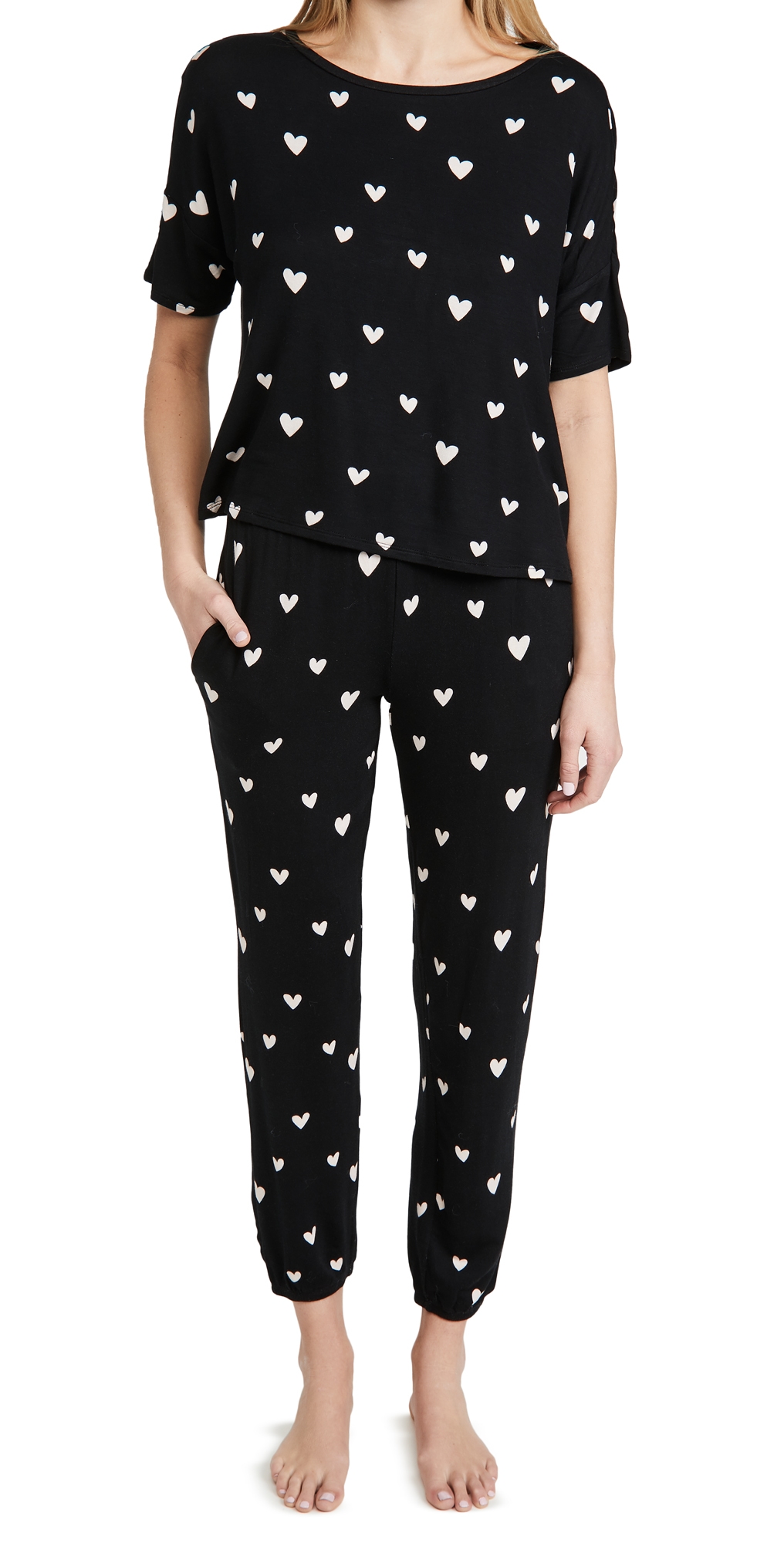 Sun Lover Lounge Set Black Hearts