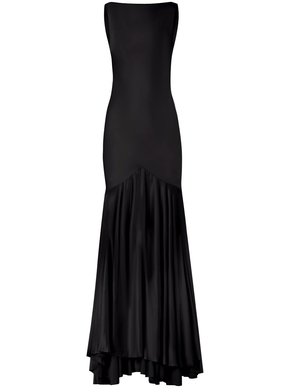Mermaid open-back gown - Black