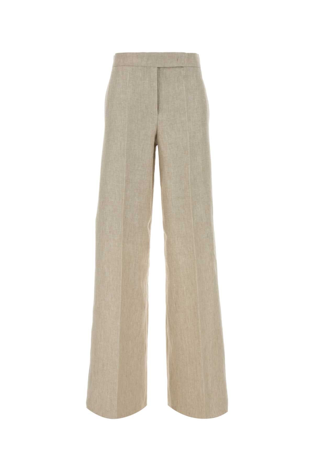 100% Linen Trousers — Beige