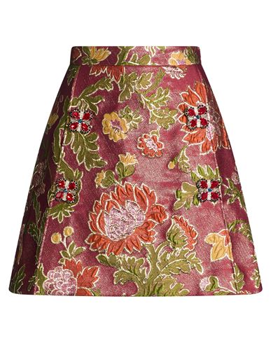 Woman Mini skirt Plum Size 0 Polyester, Cotton, Metallic Polyester