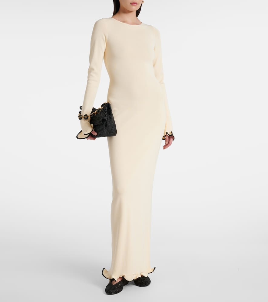Knitted ruffled maxi dress