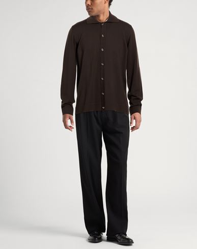 Man Cardigan Dark brown Size 42 Merino Wool