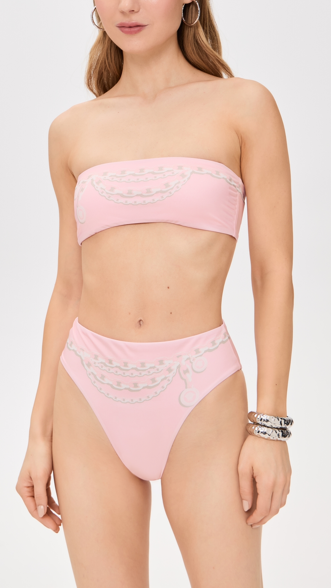 Vita Treasure Print Swim Bikini Top Pastel Pink/Milk