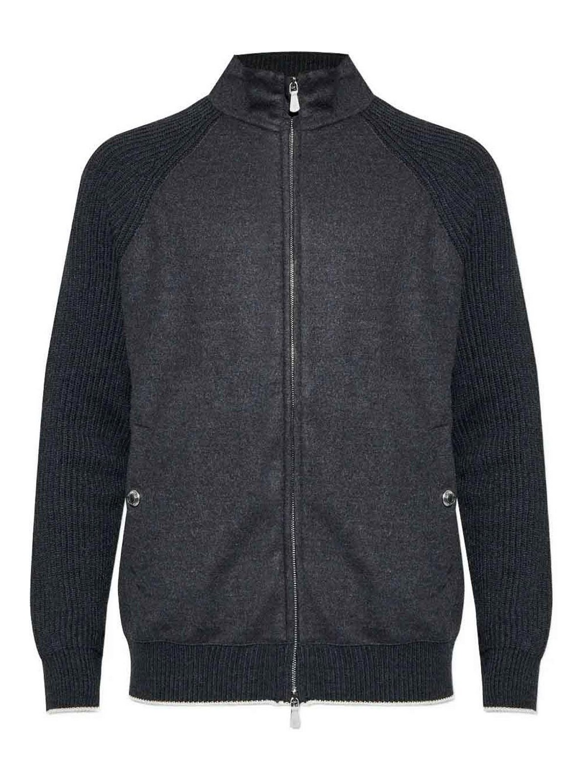 Full Zip Jacket Gray And Sand
