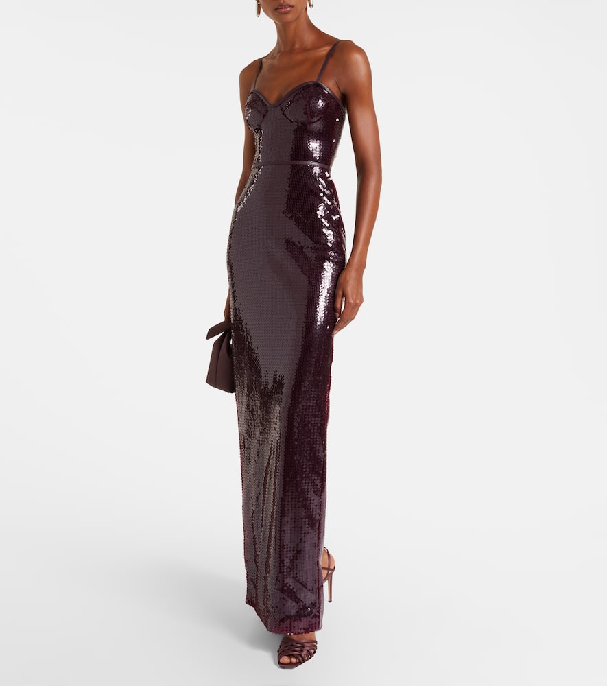 Embellished gathered gown