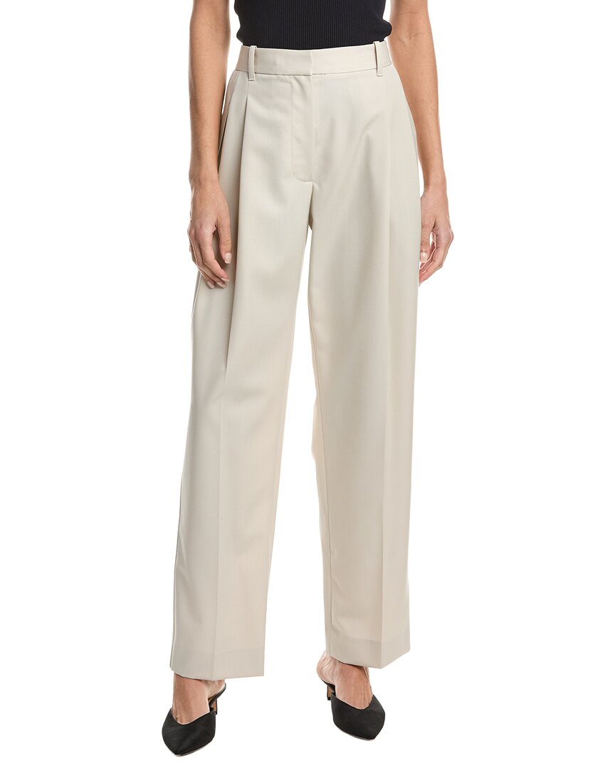 Wool-Blend Straight Leg Trouser
