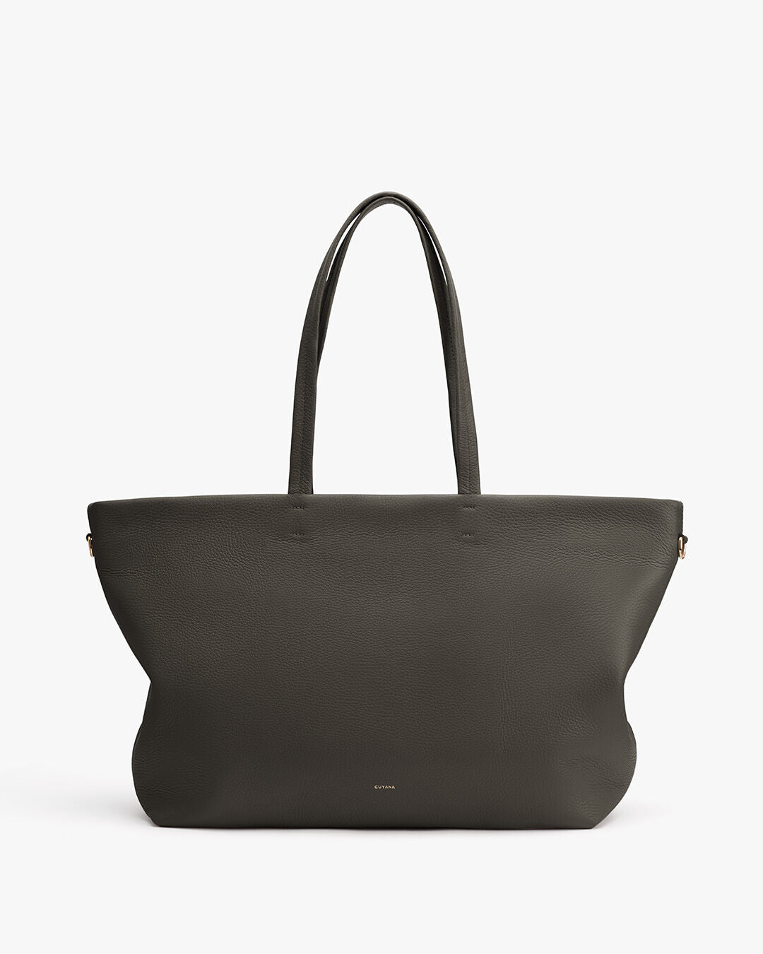 Easy Zipper Tote Bag in Italian Pebbled Leather, Dark Green | Women's Work & Travel Totes