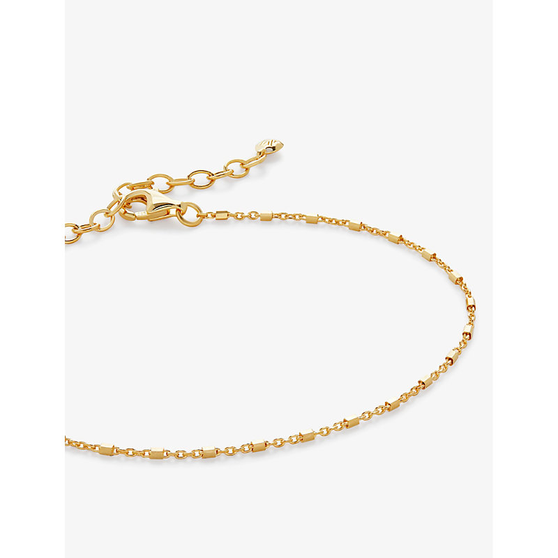 Womens Yellow Gold Station 18ct Yellow Gold-plated Vermeil Sterling-silver Chain Bracelet 