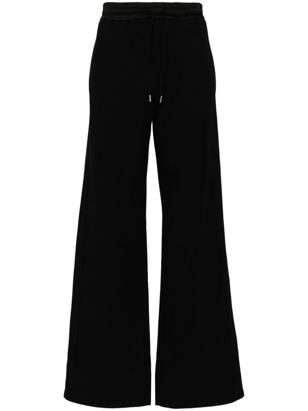 Wide-leg cotton track pants - Black