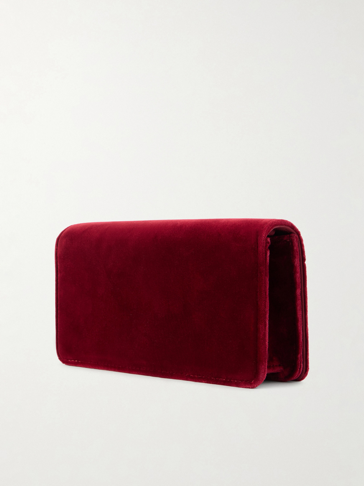 Vlogo Signature Mini Bow-detailed Velvet Shoulder Bag - Burgundy