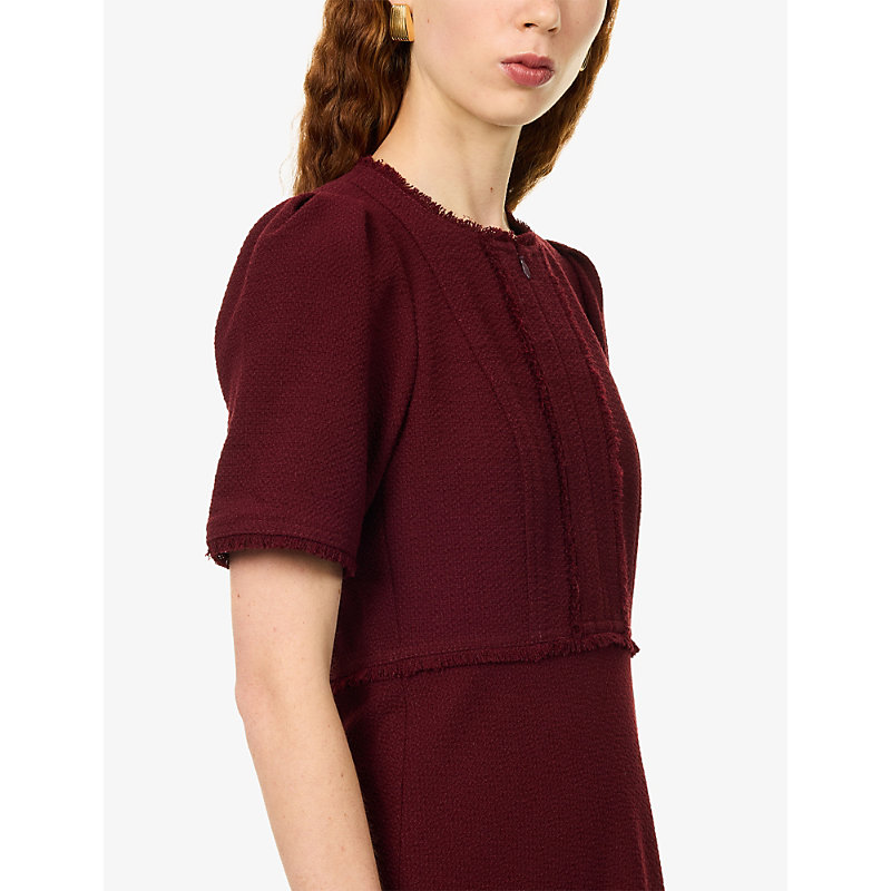 Womens Textured Woven Midi Dress