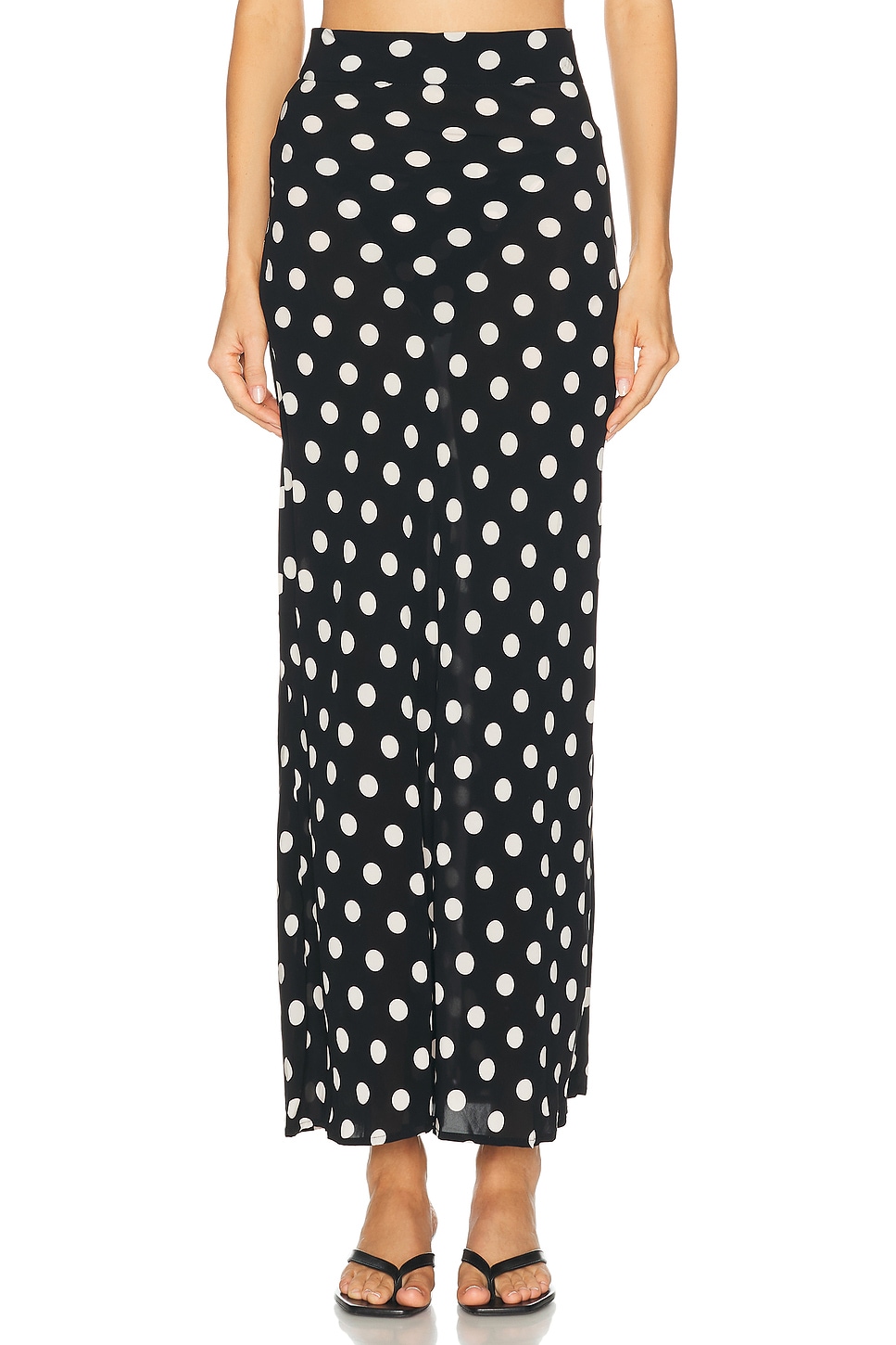 Juillet Beatrice Maxi Skirt in Black & White Polka Dot - Black & White. S also in XS