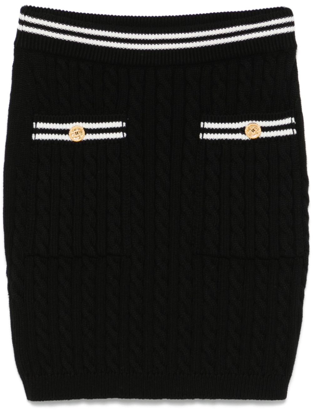 Cable-knit cotton miniskirt - Pink