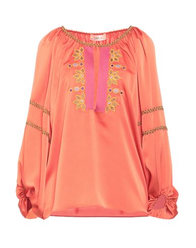 Woman Top Orange Size 10 Polyester