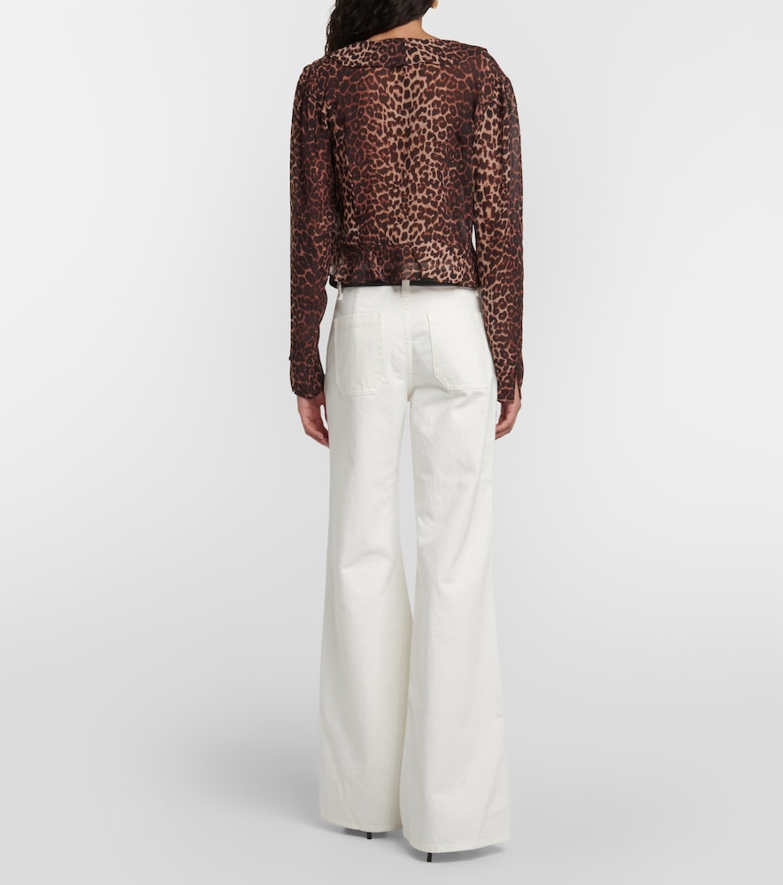 Neelu leopard-print crêpe blouse