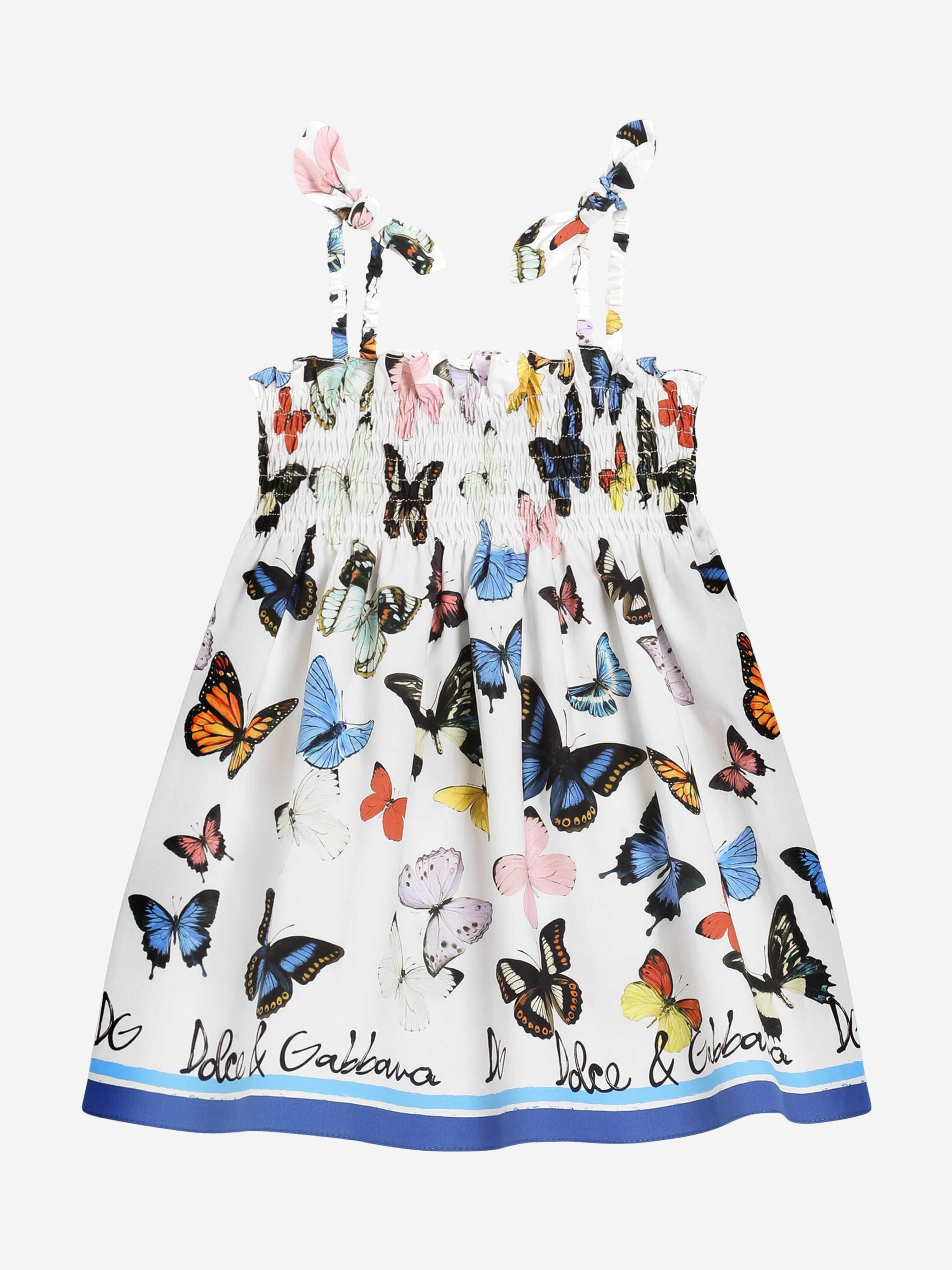 Baby Girls Butterfly Print Dress in Multicolour