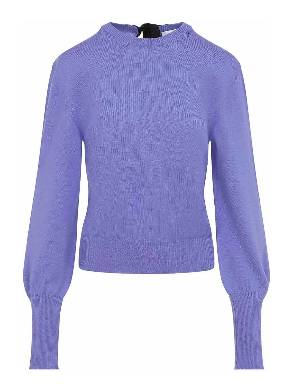 Lanvin - grosgrain back tie crew neck jumper