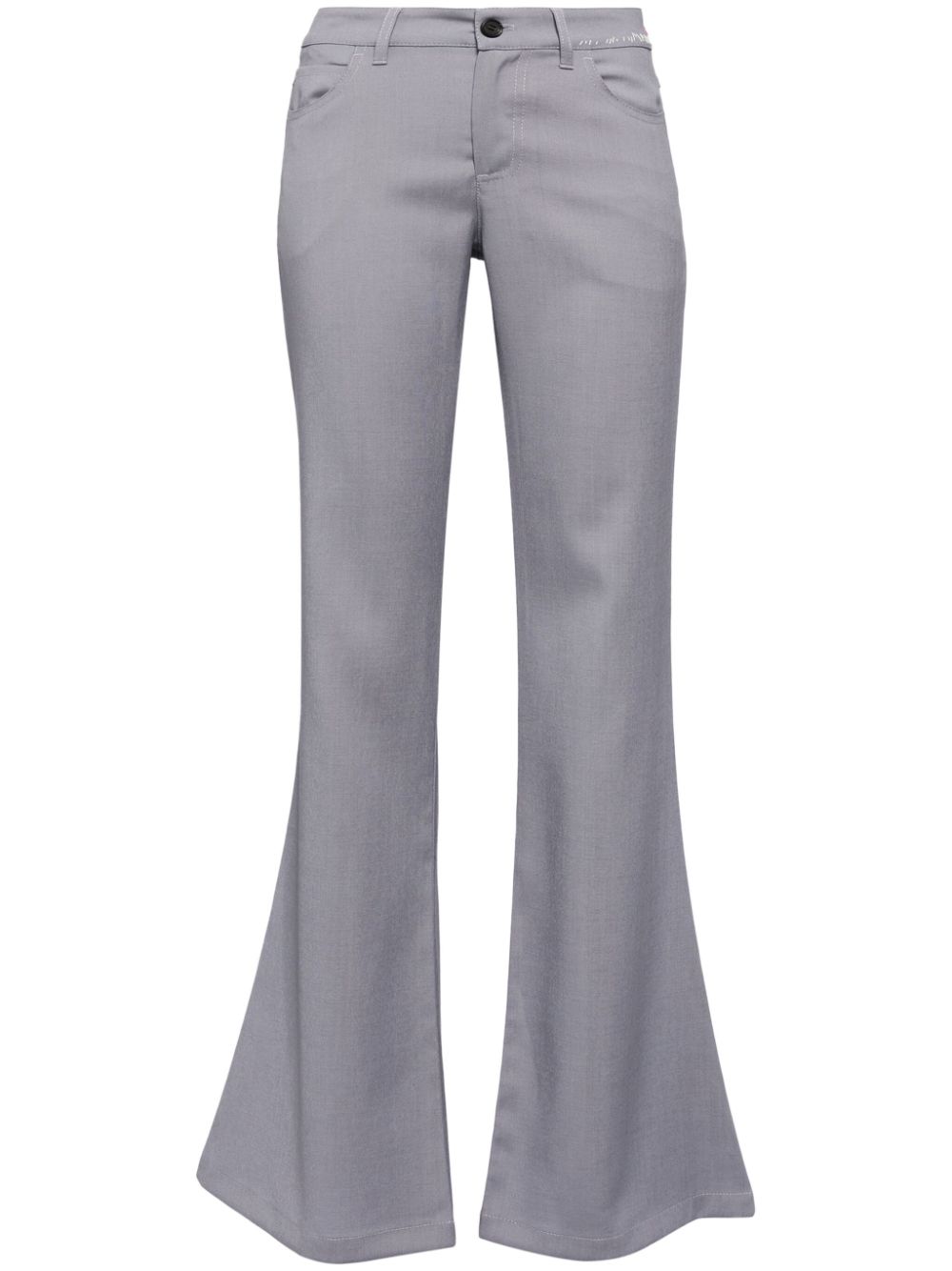 Mid-rise flared wool pants - Grey
