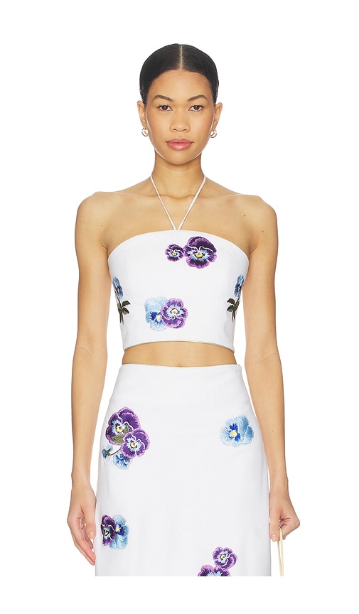 Rosewater House Pansy Bustier in White. - M/L also in