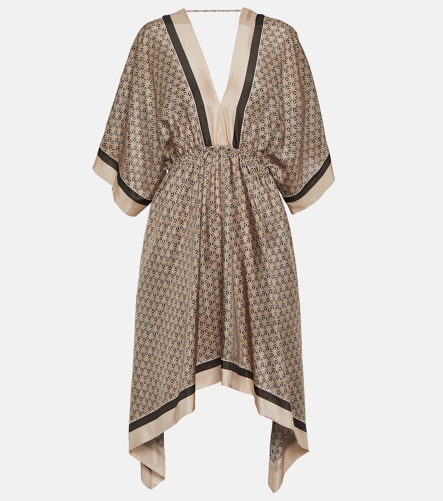Printed silk kaftan