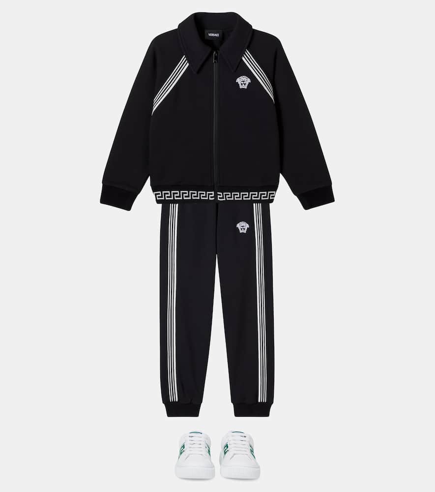 Cotton jersey zip-up sweatshirt