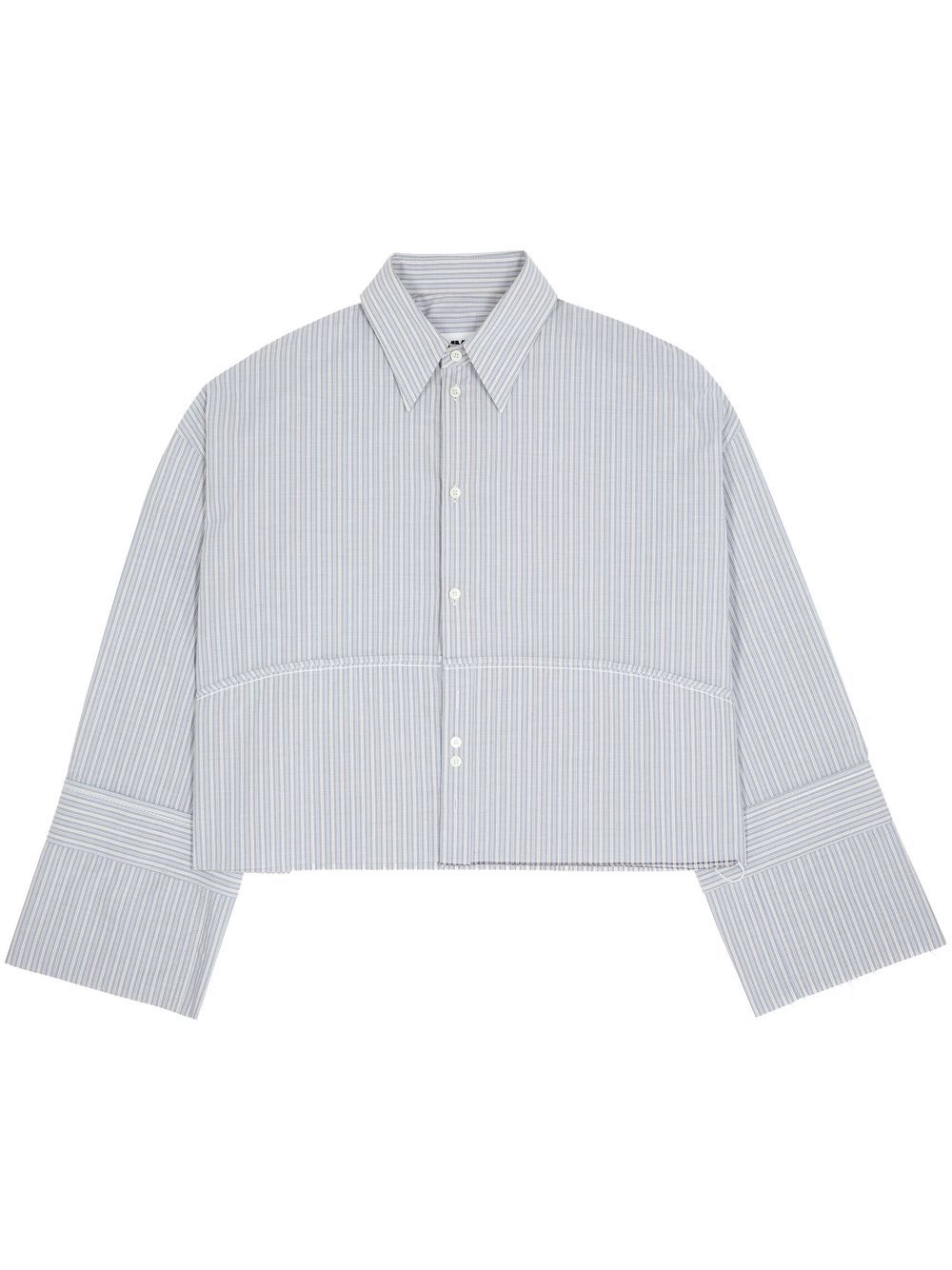 Striped cropped shirt - Grey