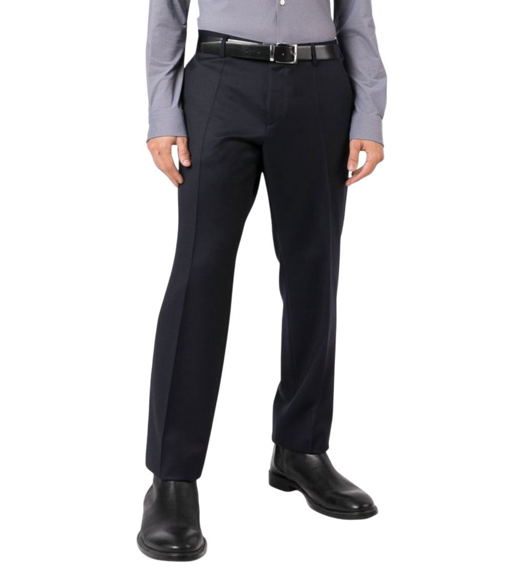 Blue Regular Flat Front Pant