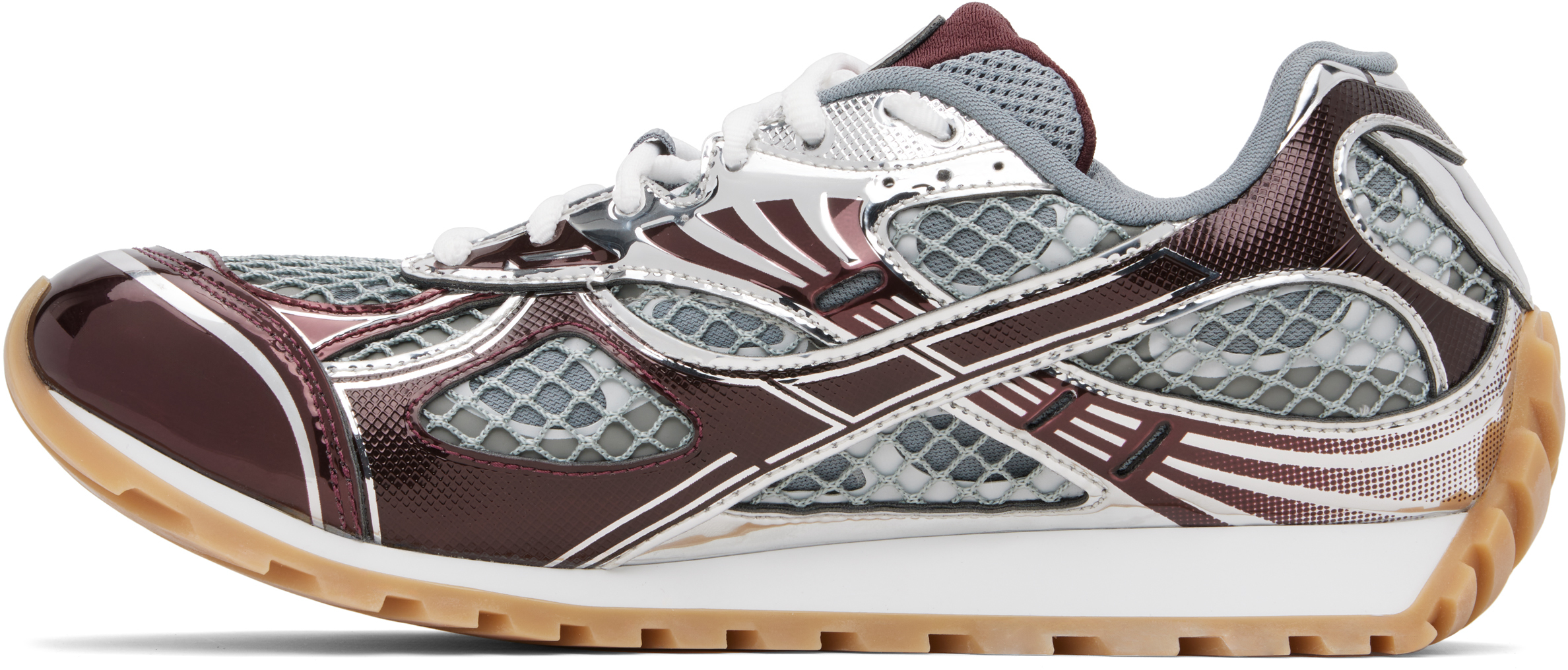 Burgundy & Silver Orbit Sneakers