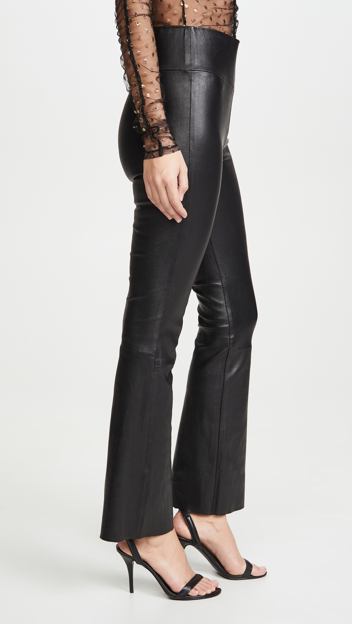 High Waist Ankle Flare Leggings Black