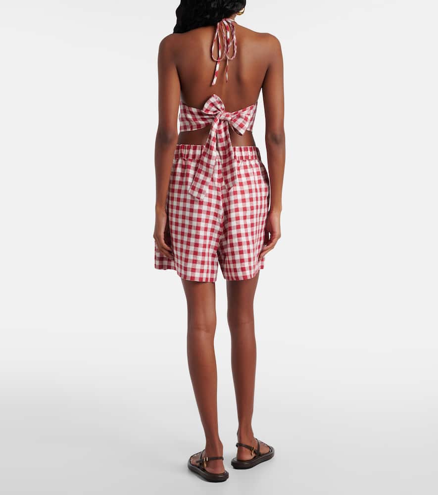 Marseille gingham linen crop top