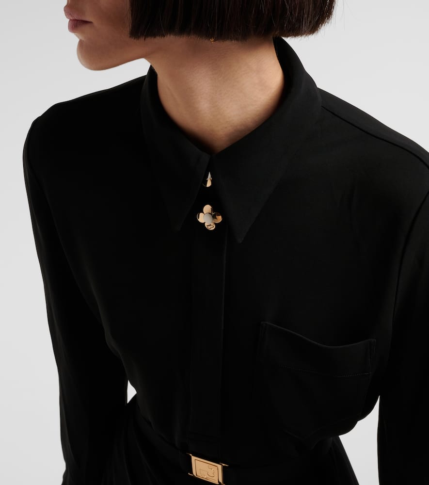 Belted jersey shirtdress
