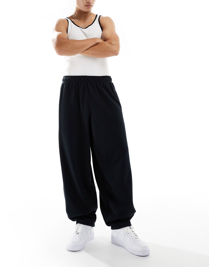 Club french terry oversized joggers in black