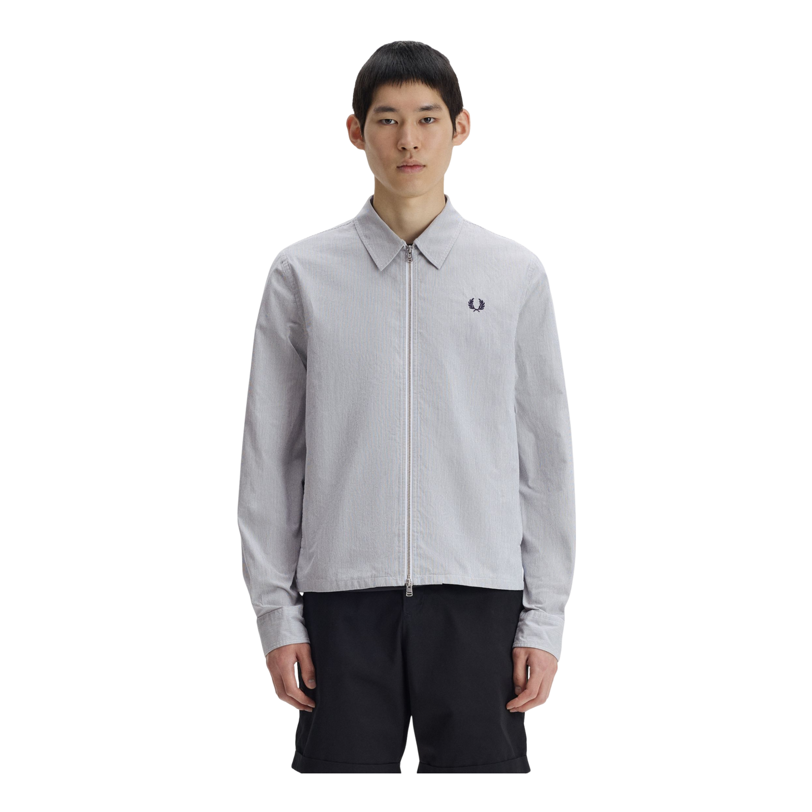Fred Perry Seersucker Zip Through Overshirt