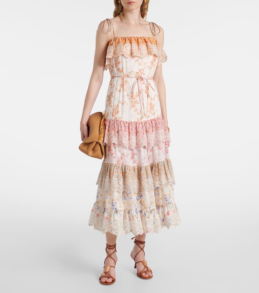 Lucky tiered cotton maxi dress