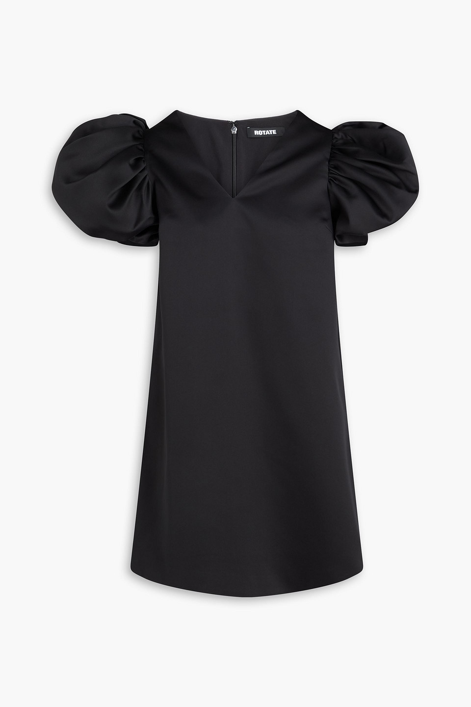 Ruched satin mini dress - Black - DE 34