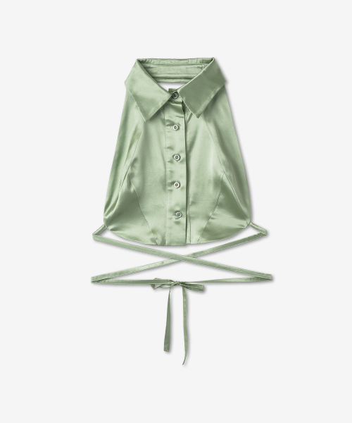 Tuxedo Holder Neck Sleeveless Top