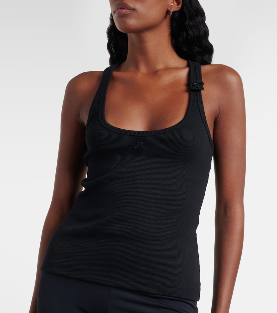 Courrèges Ribbed-knit cotton tank top