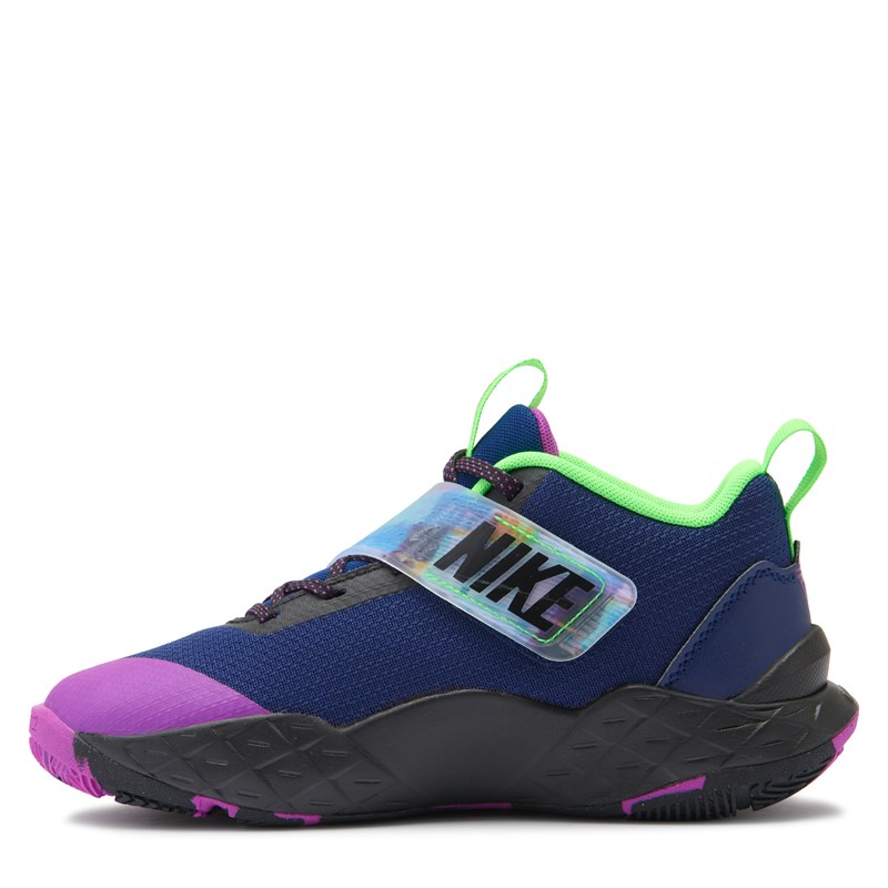Kids' Hustle 12 Basketball Shoe Big Kid Shoes (Blue Void/Purple)