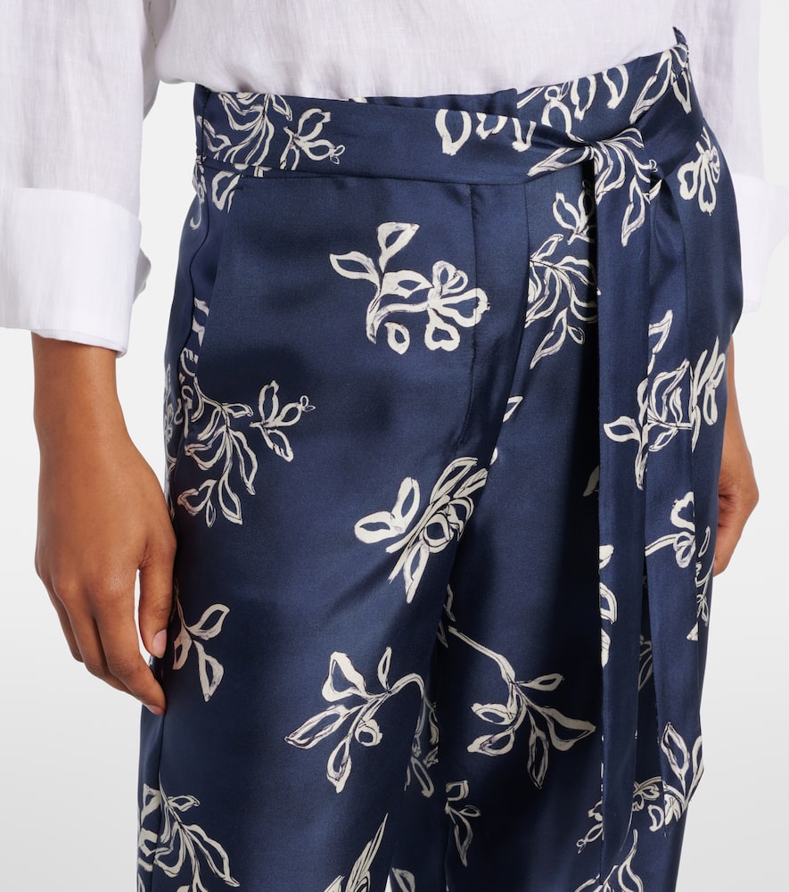 Cinzia high-rise silk wide-leg pants