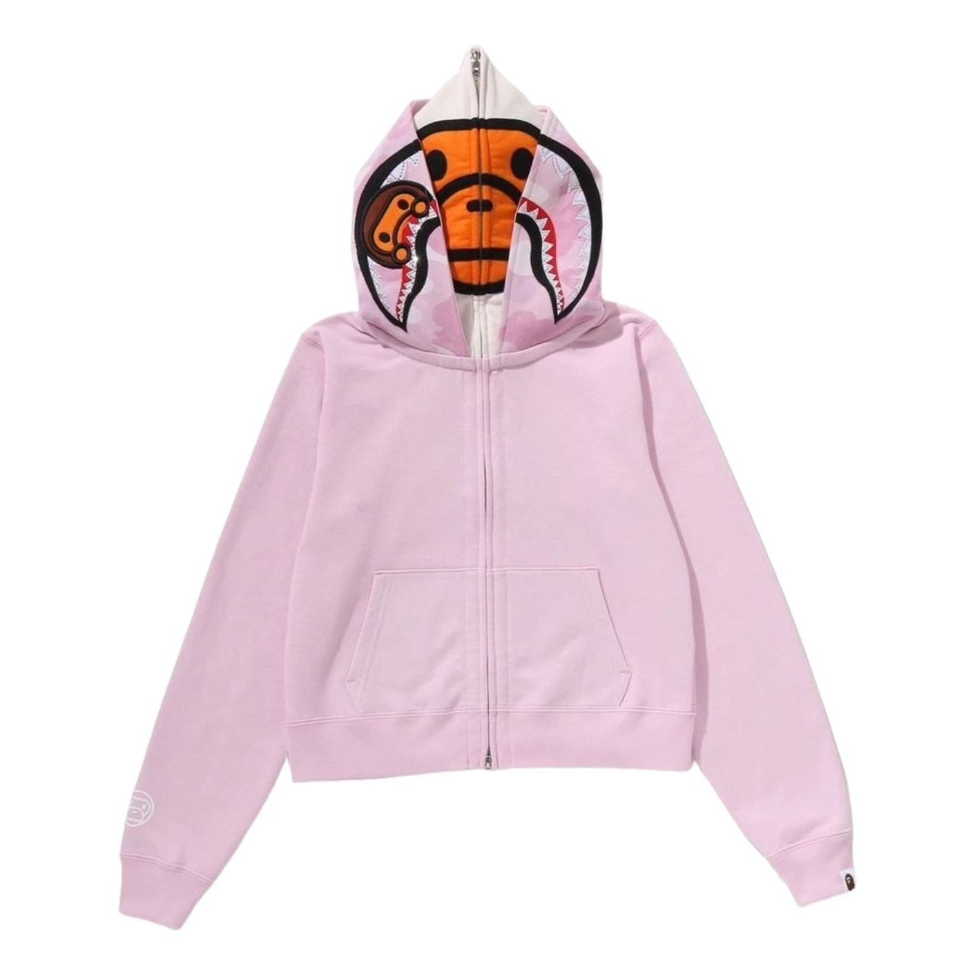 Milo Shark Cropped Full Zip Double Hoodie 'Pink'