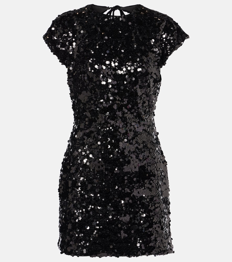 Sequined velvet minidress
