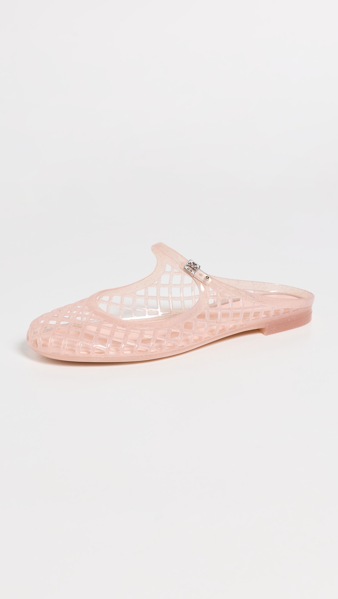 Mellow Mary Jane Jelly Flats Soft Pink Glitter/Silver