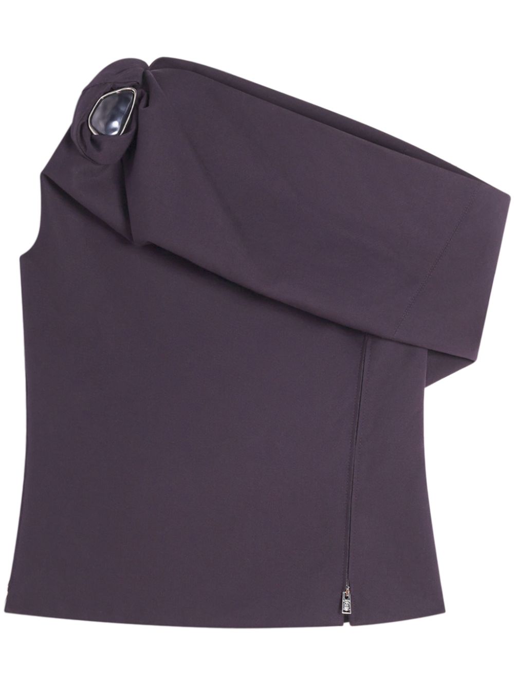 -Top Drappeggiato Con Scollo Asimmetrico-Donna