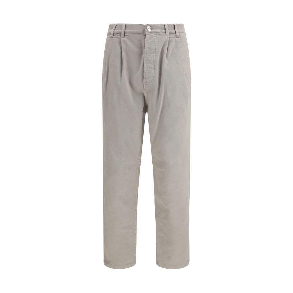 Cotton Canvas Trousers — Beige