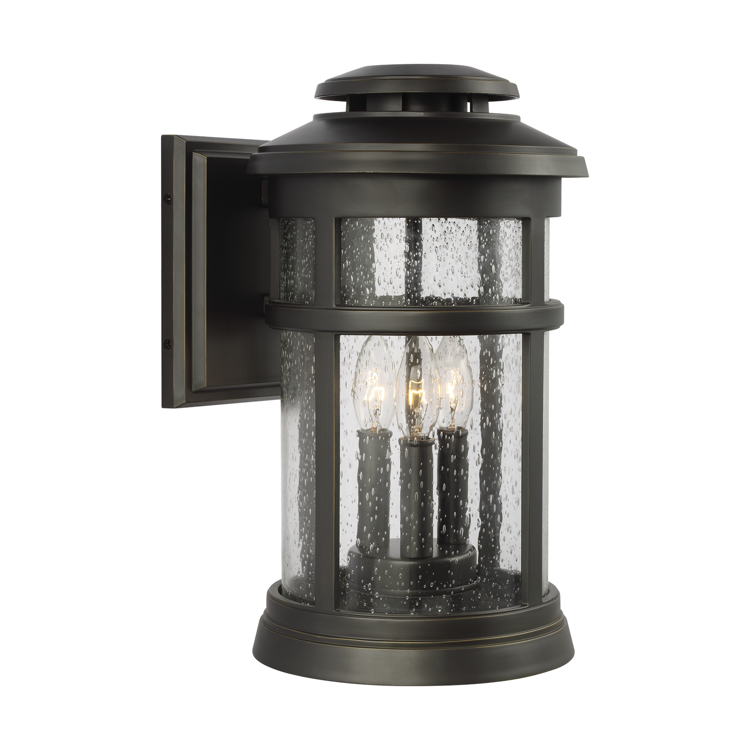 Visual Comfort Studio Newport 3-Light Outdoor Wall Light in Antique Bronze